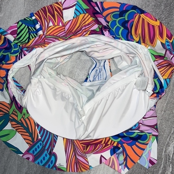 Off the shoulder one piece tropical swimsuit size 14 - Picture 6 of 7